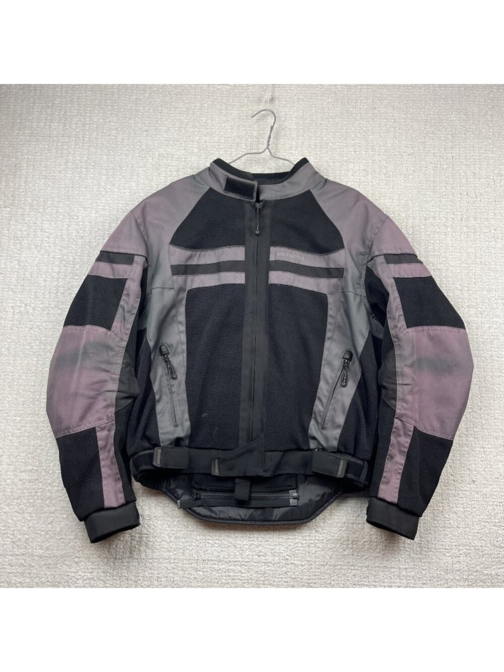 Olympia Moto Sports Holographic Purple Motorcycle Jacket Men's M Armored Reflect